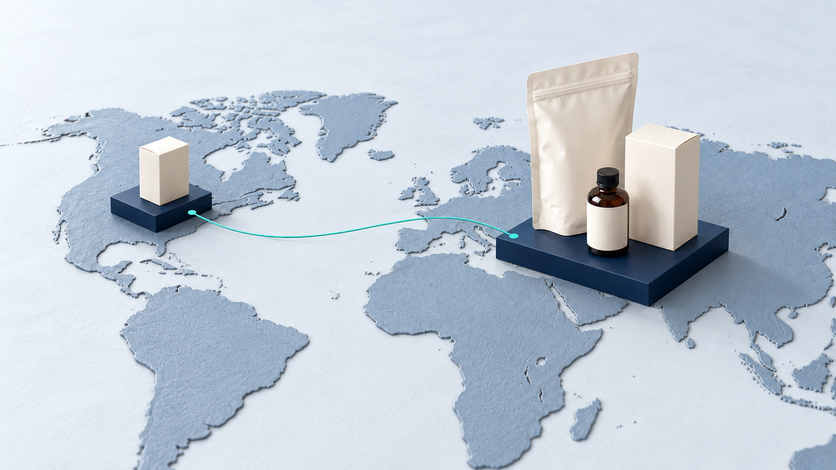 World map illustrating international eCommerce market expansion across Europe and the U.S.