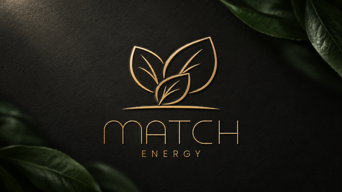 Geprägtes MATCH ENERGY Logo in Gold